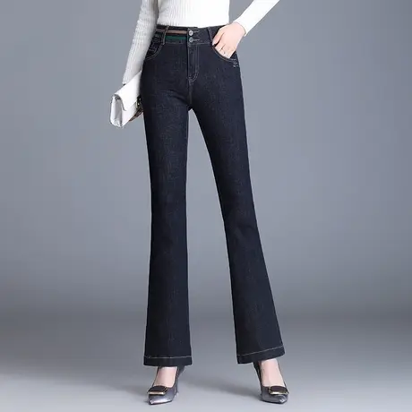 垂感微喇牛仔裤女长裤2023年春秋新款高腰女裤直筒休闲裤子喇叭裤图片