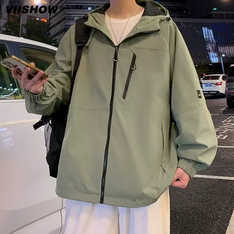 VIISHOW外套男春秋美式季防风防水潮牌工装宽松夹克机能冲锋夹克商品大图