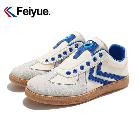 飞跃x芝麻街联名帆布鞋女官方秋季一脚蹬百搭透气情侣休闲板鞋719商品大图