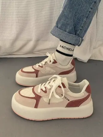 小白鞋2023秋季新款小众帆布鞋女原宿港风厚底鞋子ins潮百搭板鞋商品大图