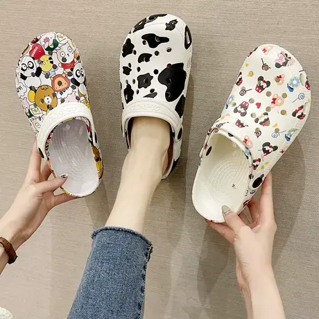 2023新款可爱洞洞鞋女ins潮外穿包头防滑护士时尚凉拖鞋夏沙滩鞋商品大图