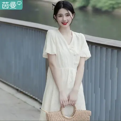 茵曼官方旗舰店新中式连衣裙女2023夏季新款夏天裙子衣服显瘦时尚图片