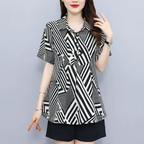 衬衫女夏款季别致漂亮小衫2023新款法式雪纺大码显瘦减龄上衣洋气商品大图