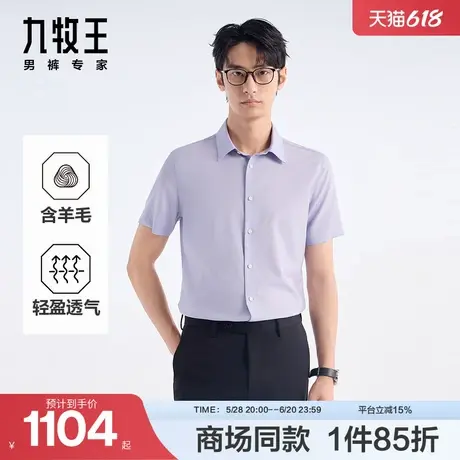 [商场同款]九牧王男装2025春夏新款轻薄透气经典时尚休闲男款衬衫图片