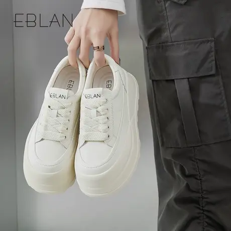 EBLAN/伊伴【99清仓福利】厚底小白鞋女2025夏季新款透气运动板鞋图片