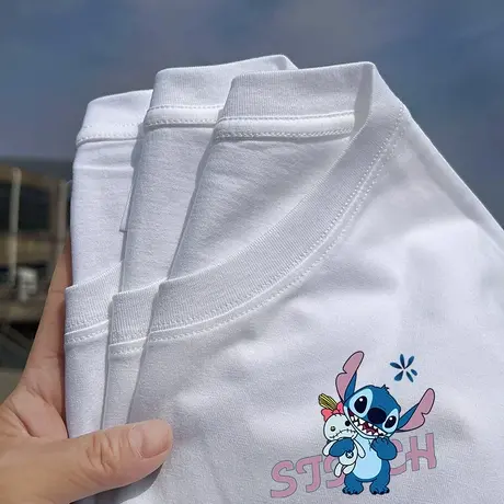 秀洛星际宝贝周边史迪仔史迪奇打底衫半袖纯棉宽松休闲短袖T恤男商品大图