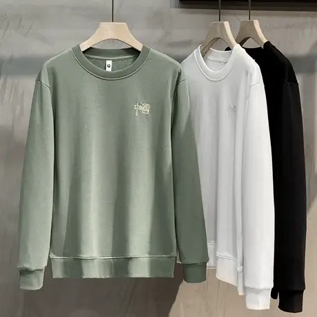 中国刺绣卫衣男春秋2023年新款潮流早秋情侣装圆领男士秋装上衣服图片