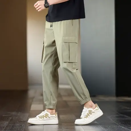 工装裤男春秋新款宽松休闲裤夏季薄款时尚潮流百搭运动束脚长裤子商品大图