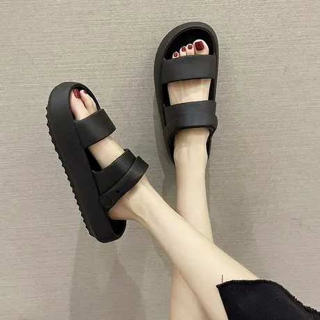 eva凉拖鞋女士夏季外穿网红简约时尚厚底防滑踩屎感两穿沙滩凉鞋商品大图