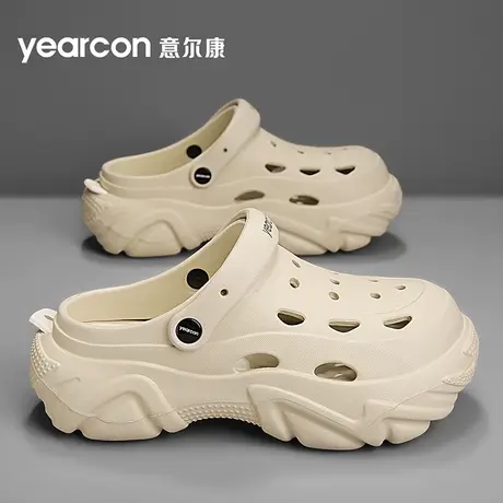 意尔康踩屎感厚底增高洞洞鞋男款夏季外穿防滑包头凉鞋休闲沙滩鞋商品大图