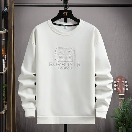 2023年春秋季新款男士麂皮绒卫衣青年百搭潮牌套头时尚圆领打底衫商品大图