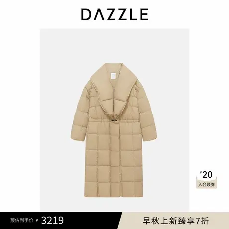 DAZZLE 地素羽绒服冬季浅卡其色长款鹅绒服图片