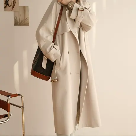 嘉茱莉2023年新款风衣女中长款高级感今年流行长款法式外套春秋季图片