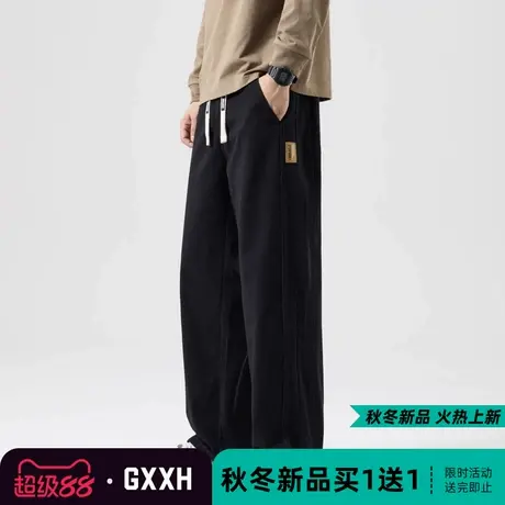 GxxH2025秋冬款大码松紧腰牛仔裤男加肥加大宽松弹力肥佬长裤潮胖商品大图