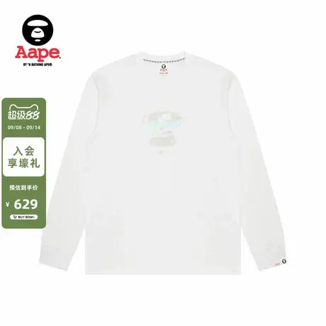 Aape旗舰店男装秋冬渐变字母印花休闲潮流长袖T恤1729XXP商品大图