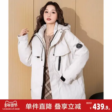 唐狮2026冬季羽绒服连帽情侣工装外套三防中长款保暖防寒时尚百搭图片