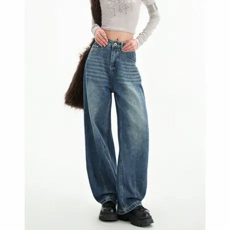 唐狮秋冬弯刀牛仔裤女时尚高级感小个子显瘦显高休闲长裤女潮TU商品大图