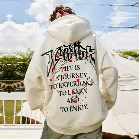 欧美hiphop潮牌连帽卫衣嘻哈冬季男潮高街潮流宽松加绒情侣外套图片