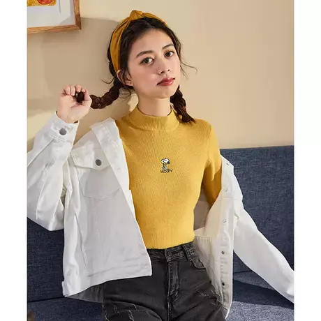 [史努比]唐狮秋冬新款女打底衫针织衫毛衣半高领修身内搭上衣图片