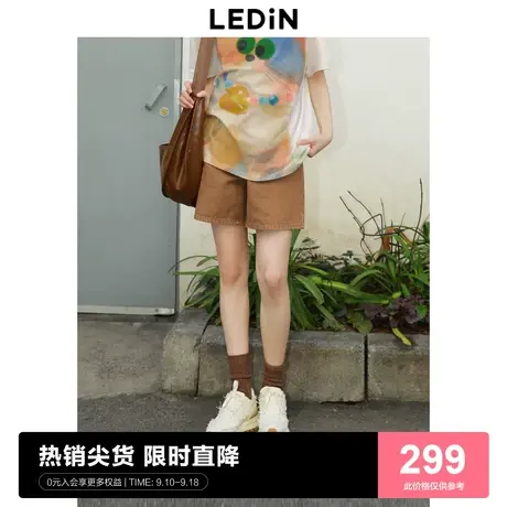 【商场同款】乐町休闲百搭牛仔短裤女生秋显身材牛仔裤C2HBD3101商品大图
