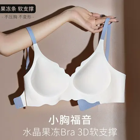 内衣女小胸聚拢防下垂无钢圈上托收副乳显大无痕软支撑薄款文胸罩商品大图
