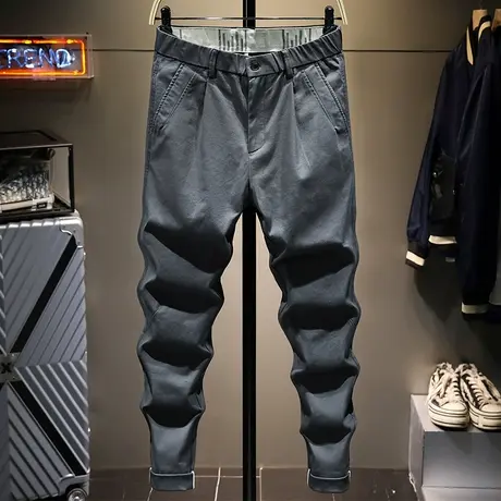 秋冬款简约百搭潮牌男士休闲裤男宽松直筒裤宽松运动长裤韩版潮流图片