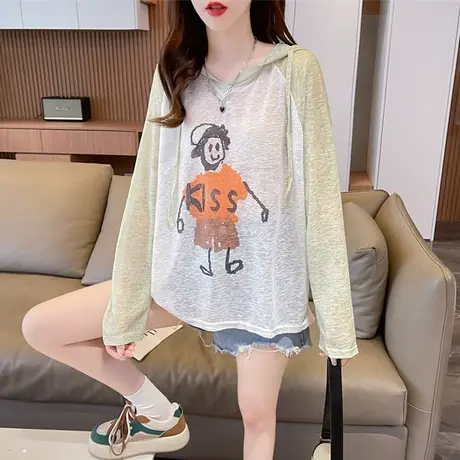 户外透气轻薄防晒衣女夏季韩版宽松大码冰丝薄款休闲防晒服外套潮商品大图