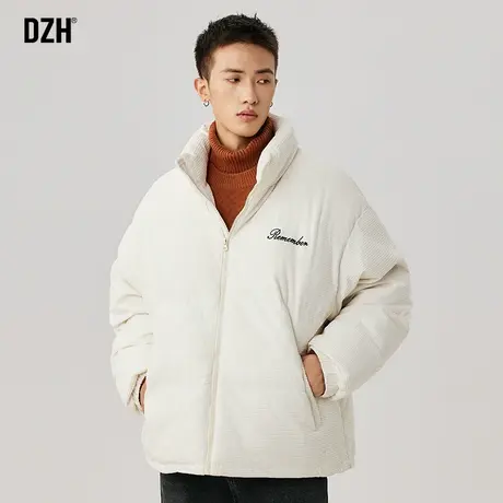 男士华夫格棉衣外套男冬季加厚潮牌男装2024新款立领棉服男款上衣商品大图