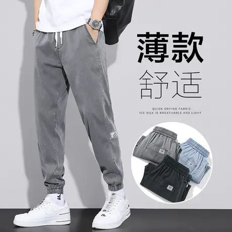 痞帅九分潮牌工装休闲裤男士束脚宽松紧腰哈伦夏季薄款夏天青少年商品大图