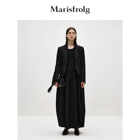 【商场同款】玛丝菲尔2024春新款黑色设计感小众高级西装外套女商品大图