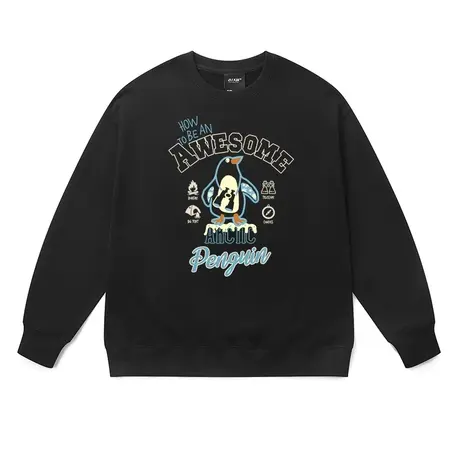 秋冬季新款卫衣可爱韩系潮牌企鹅探险家加绒圆领上衣学生男女同款商品大图