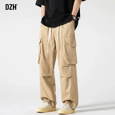 男士卡其色工装裤男春秋款直筒宽松潮牌休闲裤子男款2024年新款潮商品大图
