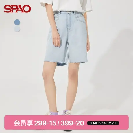 SPAO女士五分裤夏季新款休闲直筒牛仔短裤SPTNC24S16商品大图