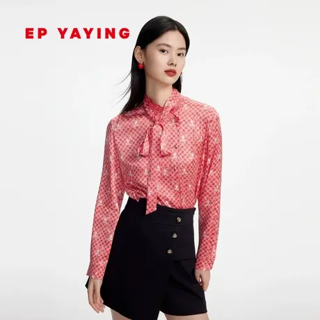 [国潮生肖真丝系列]EP雅莹女装 国风印花衬衫 2023新款2219B图片