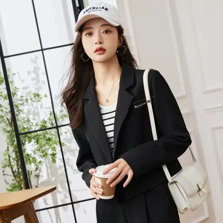 时尚气质西装外套2023年秋季新款淑女温柔宽松显瘦通勤长袖上衣商品大图