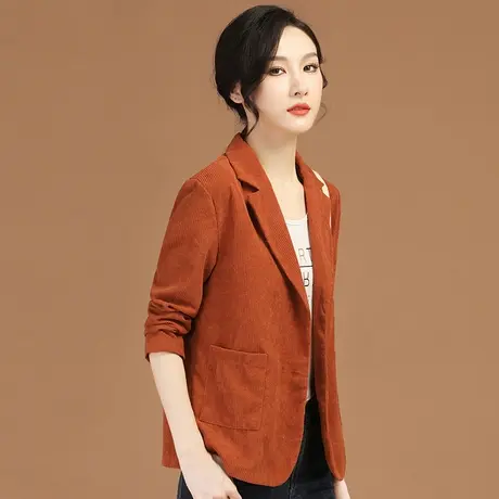 韩潮袭人高级感灯芯绒小西装外套女2023秋新款百搭休闲时尚夹克薄图片