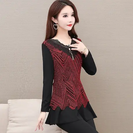 加绒打底衫女秋冬洋气2023年新款百搭长袖t恤春秋内搭厚大码妈妈图片