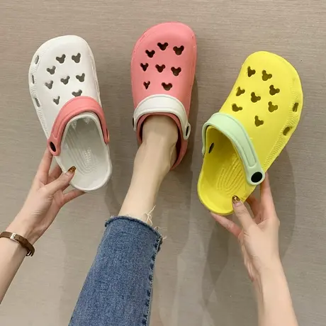 护士包头可爱洞洞鞋女夏时尚外穿软底防滑室内居家ins潮沙滩凉拖商品大图
