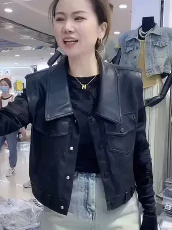 皮马甲女2023初秋新款复古百搭翻领马夹无袖坎肩背心外套潮年轻款图片