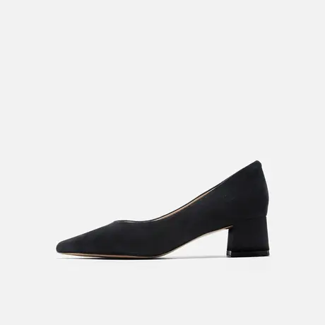 Nine West/玖熙2025年春季高跟鞋女尖头绒面通勤单鞋优雅粗跟女鞋图片