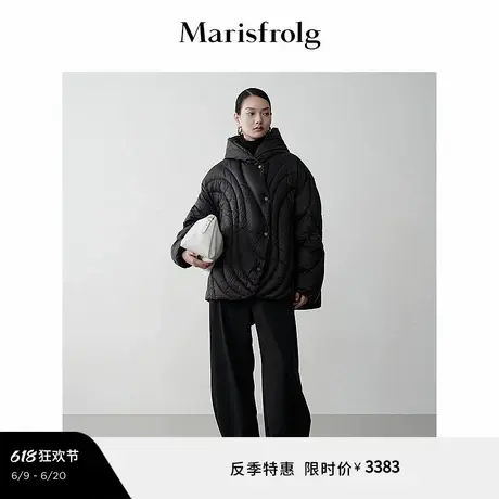 【轻羽羽绒】Marisfrolg玛丝菲尔冬翻领连帽羽绒服外套图片