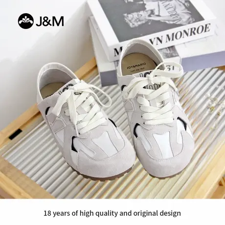 J&M/快乐玛丽女鞋透气软底轻量妈妈鞋复古百搭德训鞋休闲阿甘鞋商品大图