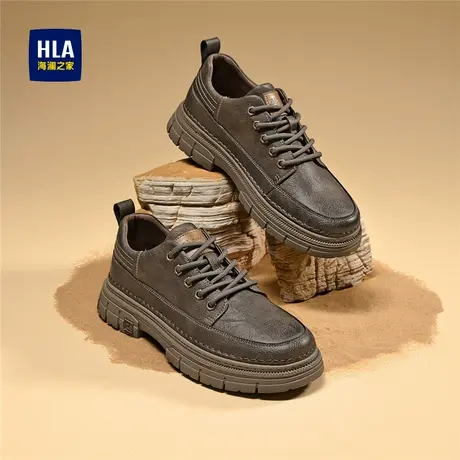 HLA/海澜之家男鞋新款秋季户外时尚质感低帮工装鞋耐磨厚底复古风商品大图