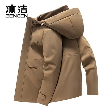 冰洁鹅绒可拆卸内胆羽绒服男短款一衣三穿2023秋冬新款冬装外套LC商品大图