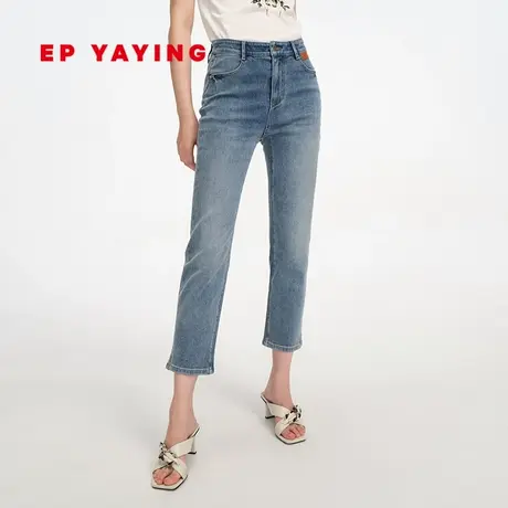 EP YAYING雅莹女装 时尚通勤微喇开叉牛仔裤 春装商场同款J606A商品大图