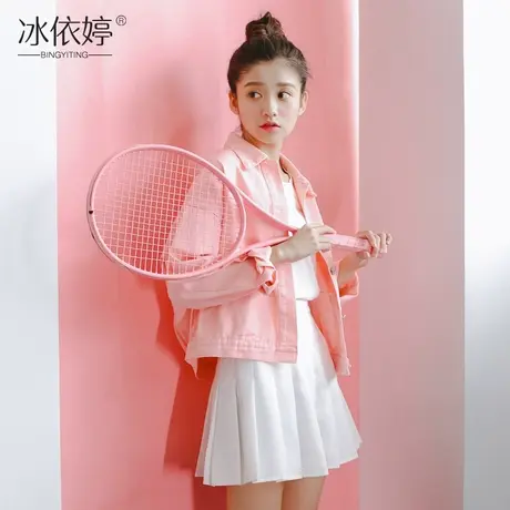 春秋港味刺绣bf宽松粉红色牛仔外套女短款韩版大码chic夹克上衣潮图片
