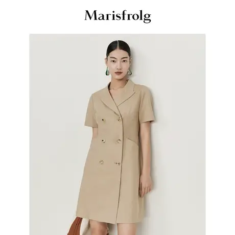 【意大利进口面料】玛丝菲尔连衣裙夏季新款平驳领职业通勤西装裙图片