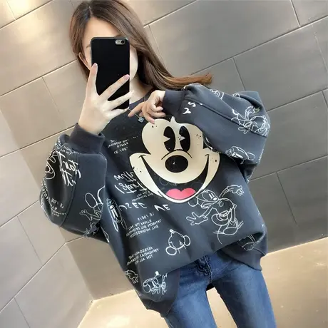 卫衣2024年新款女装韩版春秋季春装春款宽松女士加绒外套爆款上衣商品大图