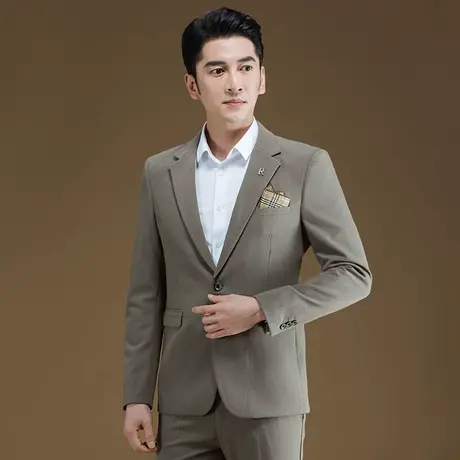 西装男套装修身商务男士高级感西服外套2023春秋新款帅气职业正装图片