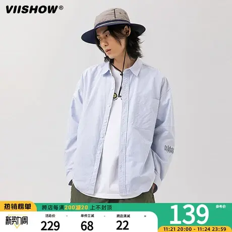 VIISHOW日系春夏衬衫外套cityboy宽松廓形男女同款潮牌长袖衬衣商品大图
